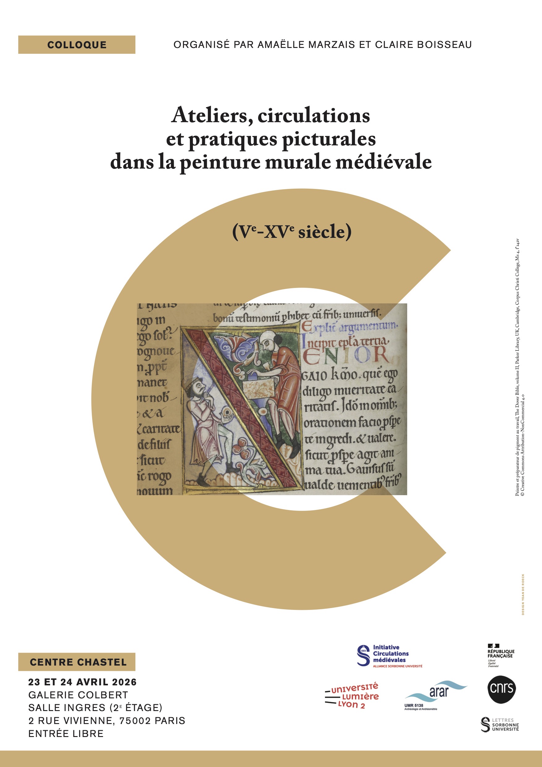 Colloque – Ateliers, circulations et pratiques picturales dans la peinture murale médiévale – 23-24 avril 2026 – Paris